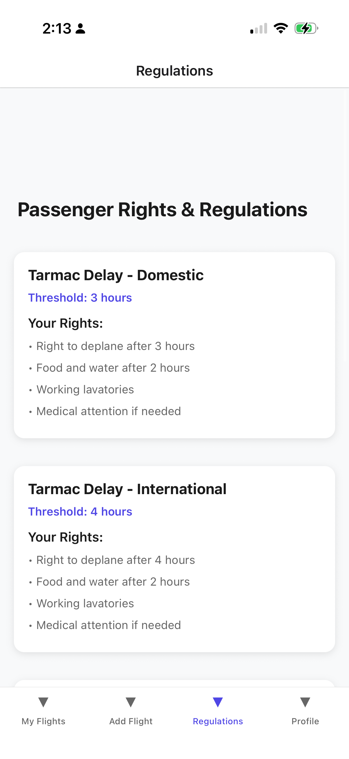 Built-in regulation database